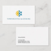Carte De Visite Chauffage et refroidissement , Climatisation HVAC (Devant / Derrière)