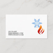 Carte De Visite Chauffage et refroidissement , Climatisation HVAC (Dos)