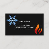 Carte De Visite Chauffage et refroidissement, Climatisation HVAC (Dos)