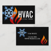 Carte De Visite Chauffage et refroidissement, Climatisation HVAC (Devant / Derrière)