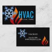 Carte De Visite Chauffage et refroidissement, Climatisation HVAC (Devant / Derrière)