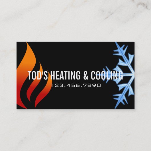 Carte De Visite Chauffage et refroidissement , Climatisation HVAC (Devant)