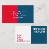 Carte De Visite Chauffage et refroidissement, Climatisation HVAC A (Devant / Derrière)