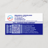 Carte De Visite Chauffage et Refroidissement & Code QR AC | CVC Co (Dos)