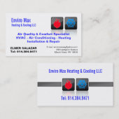 Carte De Visite Chauffage PERSONNALISABLE et refroidissement AVANT (Devant / Derrière)