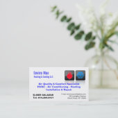 Carte De Visite Chauffage PERSONNALISABLE et refroidissement AVANT (Debout devant)