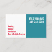 Carte De Visite Chauffage & Refroidissement , Climatisation HVAC B (Dos)