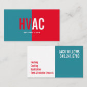 Carte De Visite Chauffage & Refroidissement , Climatisation HVAC B (Devant / Derrière)