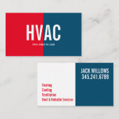 Carte De Visite Chauffage & Refroidissement , Climatisation HVAC B (Devant / Derrière)