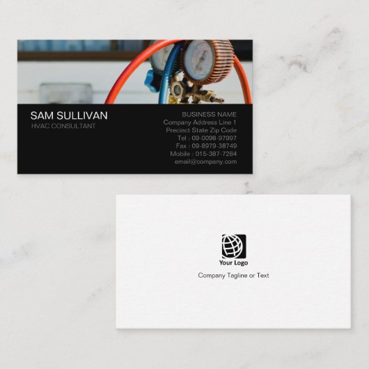 Carte De Visite Chauffage Ventilation Climatisation HVAC (Devant / Derrière)