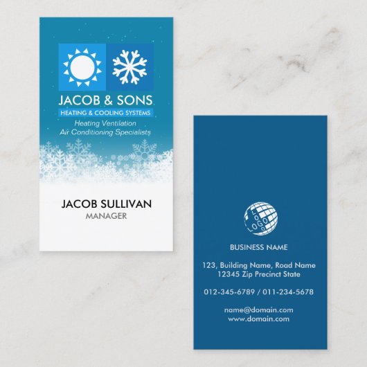 Carte De Visite Chauffage Ventilation Climatisation Refroidissemen (Devant / Derrière)