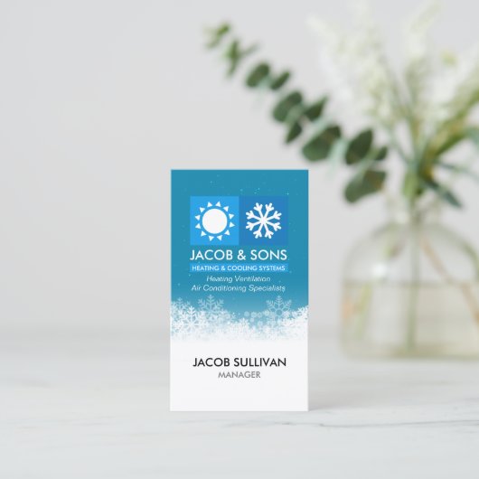 Carte De Visite Chauffage Ventilation Climatisation Refroidissemen (Debout devant)