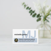 Carte De Visite Chauffeur avec monogramme de votre nom (Debout devant)