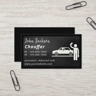 Carte De Visite Chauffeur chauffeur de taxi professionnel foncé