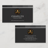 Carte De Visite Chauffeur de boîte à bandes gris monochrome (Devant / Derrière)