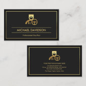 Carte De Visite Chauffeur de cadre doré double gris professionnel (Devant / Derrière)