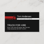 Carte De Visite Chauffeur de camion de ligne de transport (Devant)