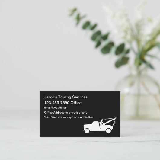 Carte De Visite Chauffeur de camion du service de remorquage autom (Debout devant)