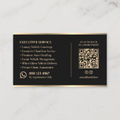 Carte De Visite Chauffeur de direction Conciergerie de luxe Barre  (Dos)
