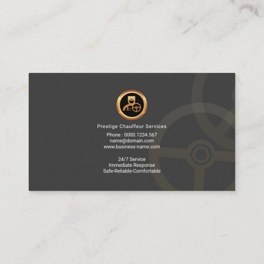 Carte De Visite Chauffeur de direction propre et simple (Dos)