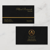 Carte De Visite Chauffeur de la ligne d'or simple Black Marble Gru (Devant / Derrière)