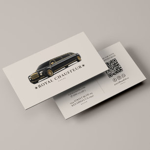 Carte De Visite Chauffeur de Limo Élégant et Professionnel Sable