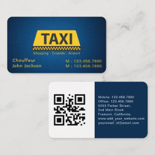 Carte De Visite Chauffeur de limousine et de taxi Voiture professi