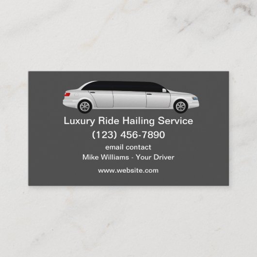 Carte De Visite Chauffeur de service de réservation de trajet Uber (Devant)