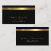 Carte De Visite Chauffeur de style rétro Faux Gold Stripe (Devant / Derrière)