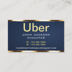 Carte De Visite Chauffeur de taxi à rayure dorée Cab Transport ble