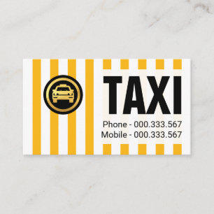 Carte De Visite Chauffeur de taxi à rayures jaunes