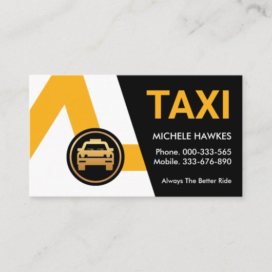 Carte De Visite Chauffeur de taxi créatif jaune (Devant)