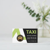 Carte De Visite Chauffeur de taxi créatif vert Routes (Debout devant)