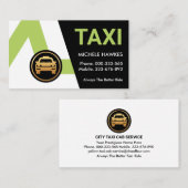 Carte De Visite Chauffeur de taxi créatif vert Routes (Devant / Derrière)