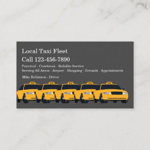 Carte De Visite Chauffeur de Taxi de la Flotte Locale