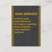 Carte De Visite Chauffeur de taxi de service jaune (Dos)