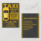 Carte De Visite Chauffeur de taxi de service jaune (Devant / Derrière)