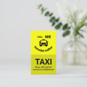 Carte De Visite Chauffeur de taxi face de couche jaune mou sourian (Debout devant)