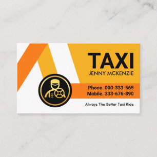 Carte De Visite Chauffeur de taxi Jaune