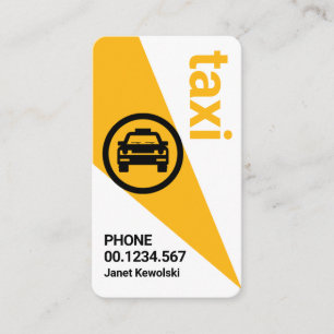 Carte De Visite Chauffeur de taxi Jaune