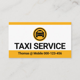 Carte De Visite Chauffeur de taxi jaune
