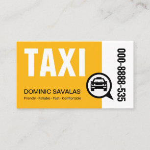 Carte De Visite Chauffeur de TAXI jaune élégant