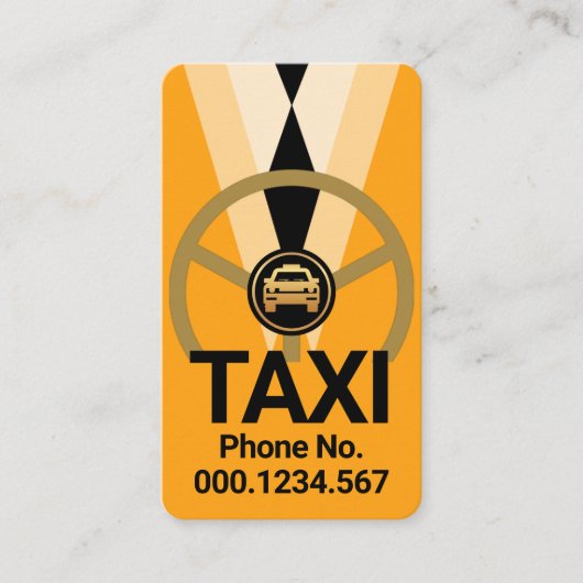 Carte De Visite Chauffeur de taxi jaune élégant (Devant)