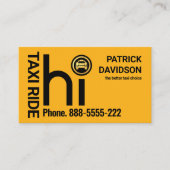 Carte De Visite Chauffeur de taxi jaune HI (Devant)