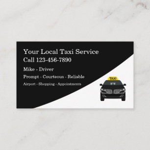 Carte De Visite Chauffeur de Taxi Moderne Chic