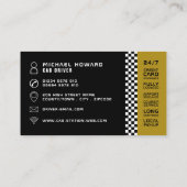 Carte De Visite Chauffeur de taxi moderne et tendance (Dos)