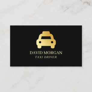 Carte De Visite Chauffeur de Taxi Noir et Or