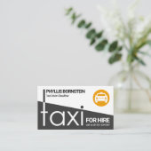 Carte De Visite Chauffeur de taxi privé avec signalisation en taxi (Debout devant)