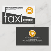 Carte De Visite Chauffeur de taxi privé avec signalisation en taxi (Devant / Derrière)