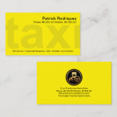 Carte De Visite Chauffeur de Taxi privé avec signalisation jaune v (Devant / Derrière)